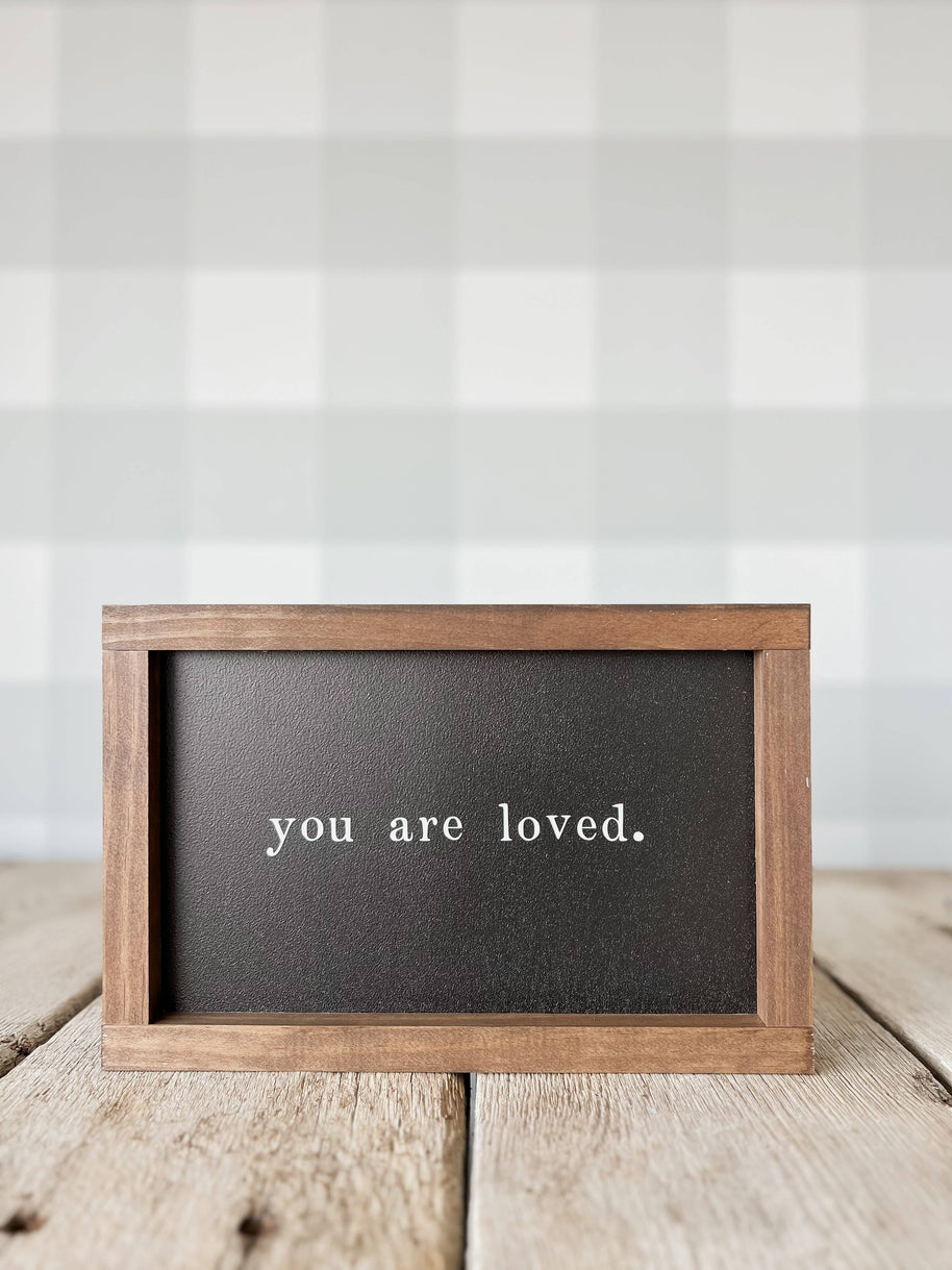 You Are Loved Wood Sign | Gifts Made in the USA: White / Light Oak / 12x8