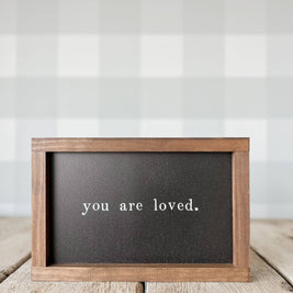 You Are Loved Wood Sign | Gifts Made in the USA: White / Light Oak / 12x8