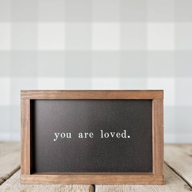 You Are Loved Wood Sign | Gifts Made in the USA: White / Light Oak / 12x8"