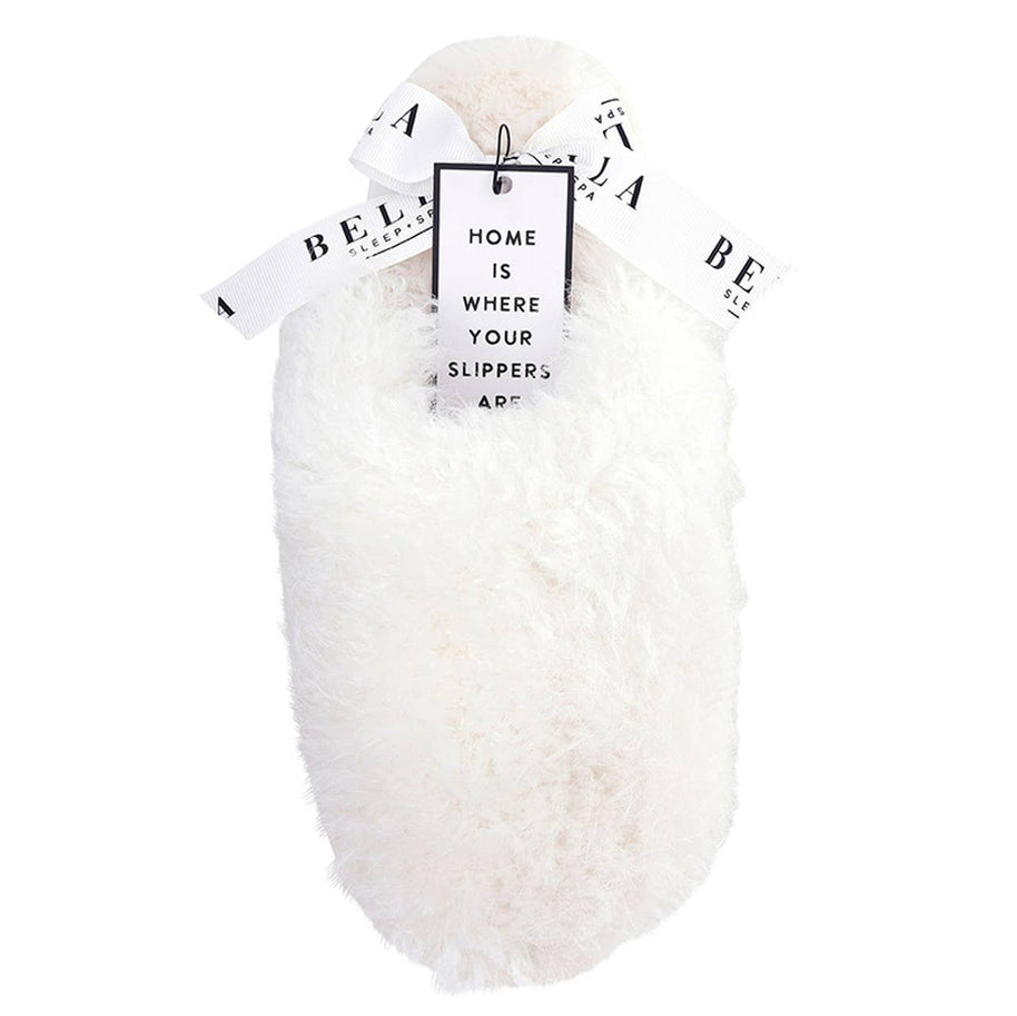 Plush Mohair Slippers - Ivory