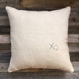 'XO' Linen Pillow Cover - Cover Only, Insert Not Included