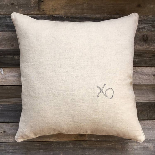 'XO' Linen Pillow Cover - Cover Only, Insert Not Included