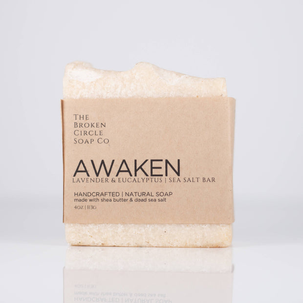 Awaken (Lavender & Eucalyptus)  | Vegan Soap | Sea Salt Bar: 4 oz