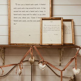 I Love You A Bushel And A Peck: 8x11 Handmade Sign, Made in Lincoln, Ca