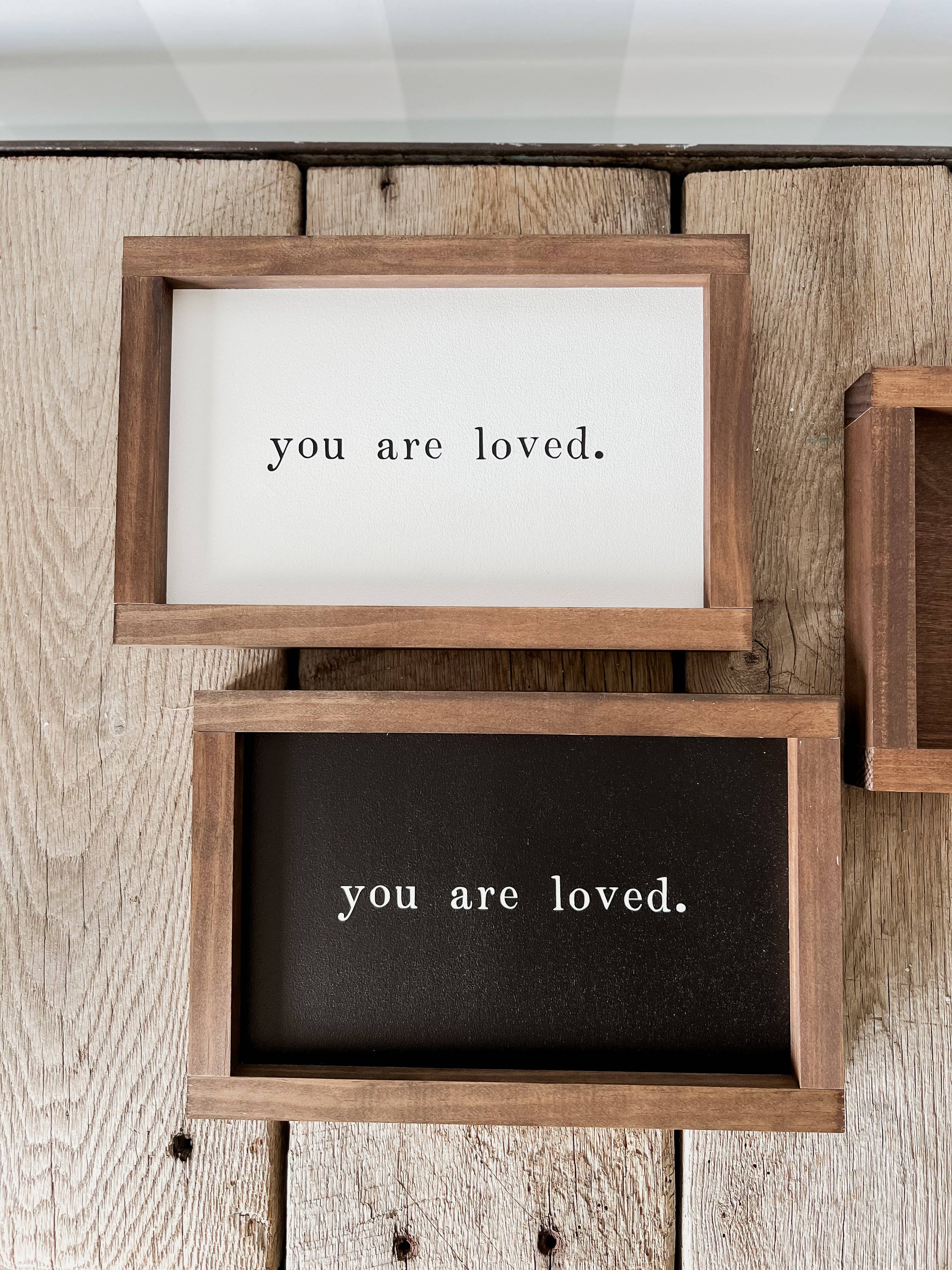 You Are Loved Wood Sign | Gifts Made in the USA: White / Light Oak / 12x8