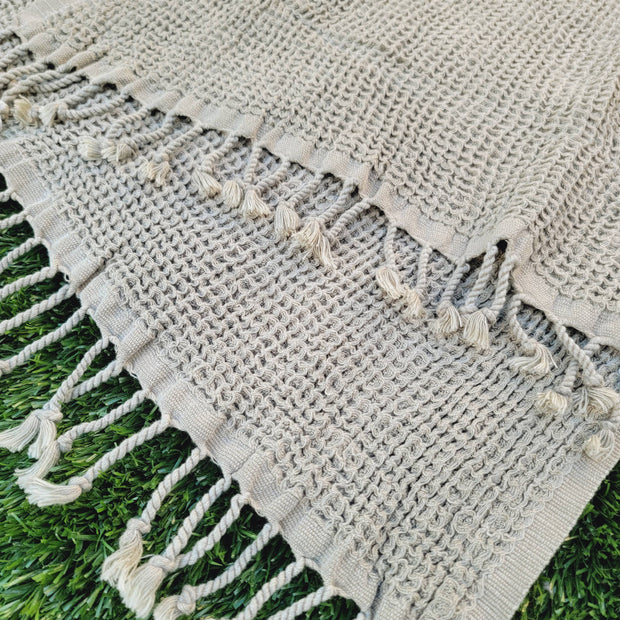 Waffle Throw Blanket, Cotton Waffle Bundle 39x64" : Vintage Army Green