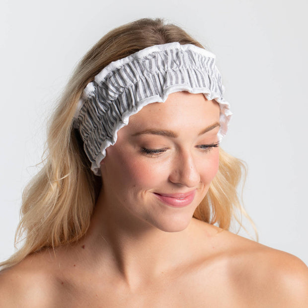 Seersucker Spa Headband - Black