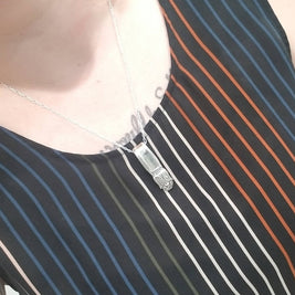 Vertical Silverplate Spoon Necklace-Random Patterns