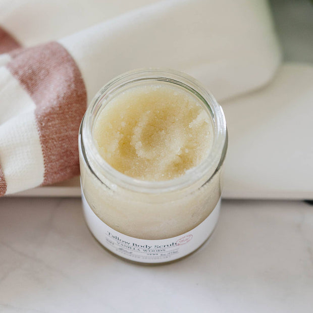 Skin Healing Tallow Sugar Scrub, made with Lady May Tallow, 6oz: Lavender