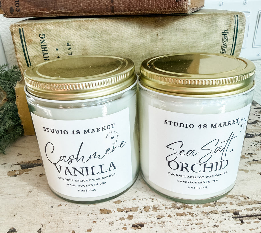 Studio 48 Market Hand-Poured Coconut Apricot Wax Candles