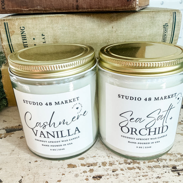 Studio 48 Market Hand-Poured Coconut Apricot Wax Candles