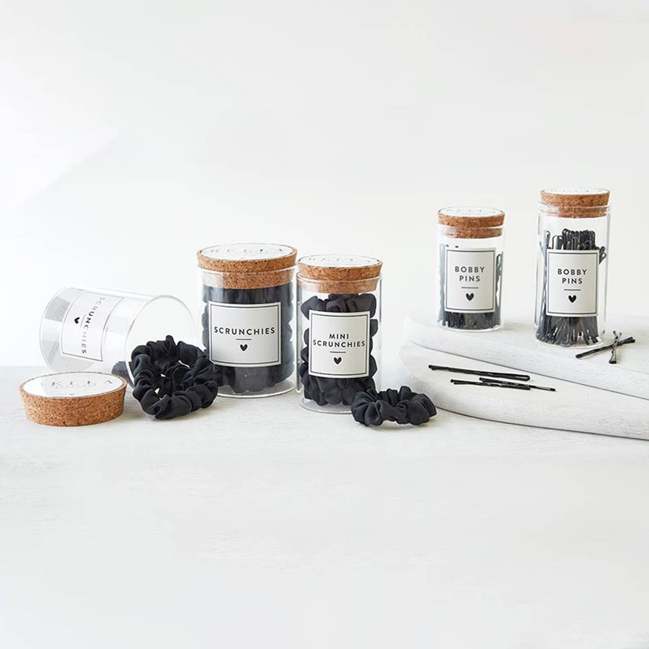 Satin Scrunchies Jar - Black , Blush Ombre or Ivory Ombre