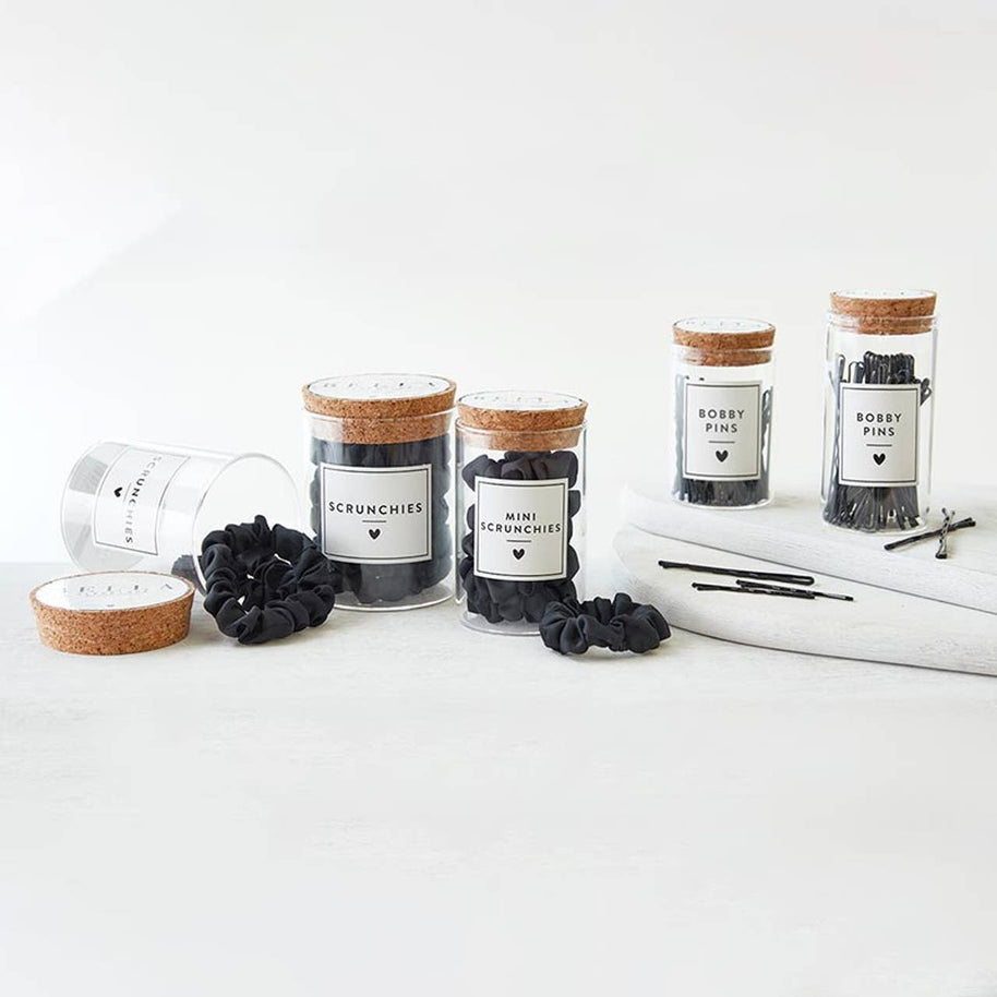 Satin Scrunchies Jar - Black , Blush Ombre or Ivory Ombre