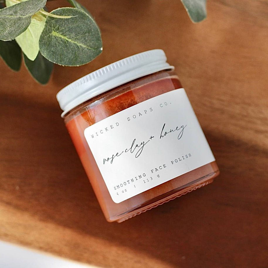 Rose Clay + Honey Face Polish | Gentle Exfoliating Glow