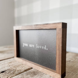 You Are Loved Wood Sign | Gifts Made in the USA: White / Light Oak / 12x8