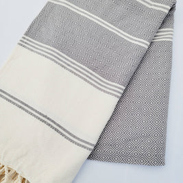 Throw Blanket, Farmhouse deco, Fall deco, Quick fold throw: Black