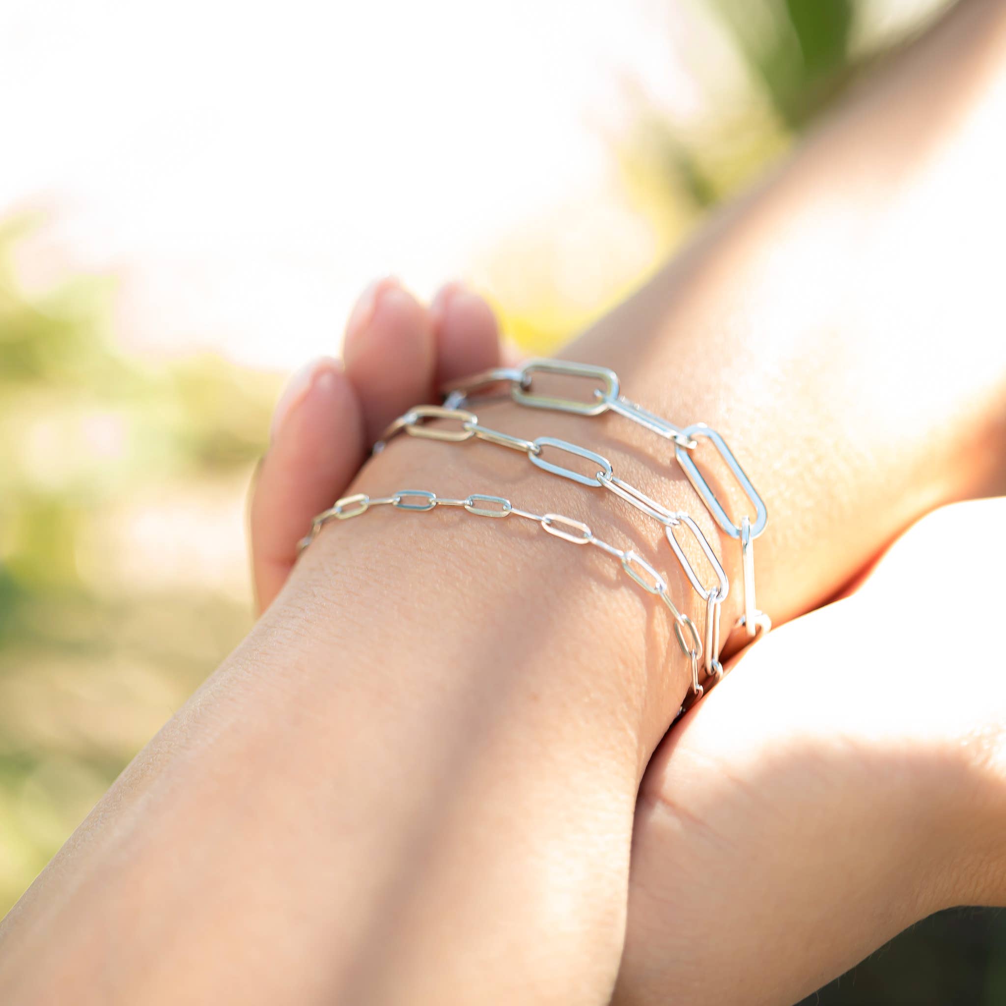 Gold or Silver Stainless Steel Paperclip Chain Bracelet + Extension: Gold  or Silver  6.5mm
