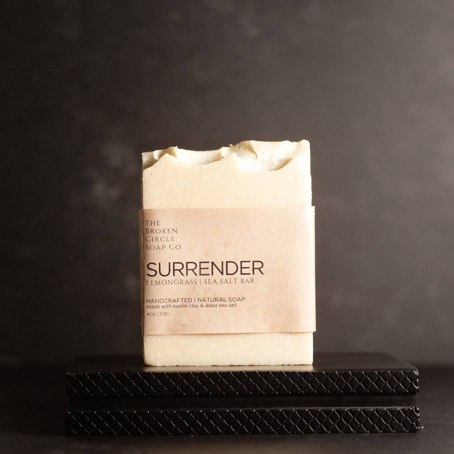 Surrender | Lemongrass Sea Salt Soap Bar – Exfoliating Vegan Citrus Soap