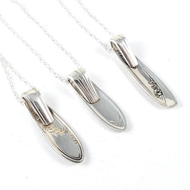 Vertical Silverplate Spoon Necklace-Random Patterns