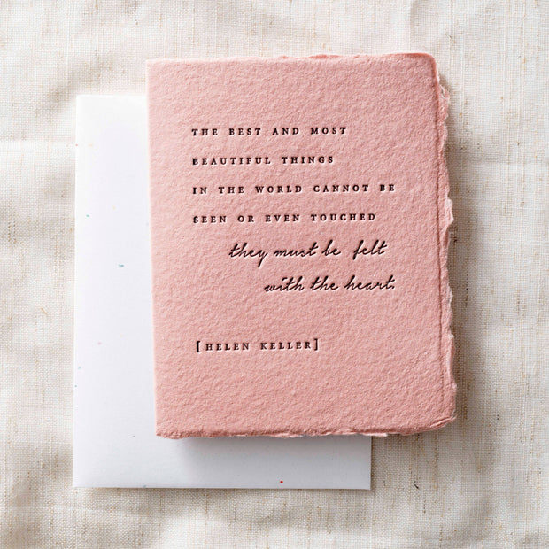 Felt By The Heart, Helen Keller | Love Greeting Card