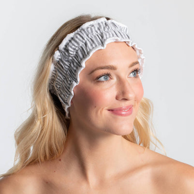 Seersucker Spa Headband - Black