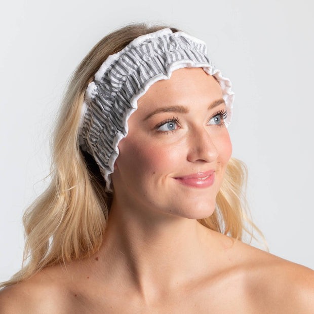 Seersucker Spa Headband - Black