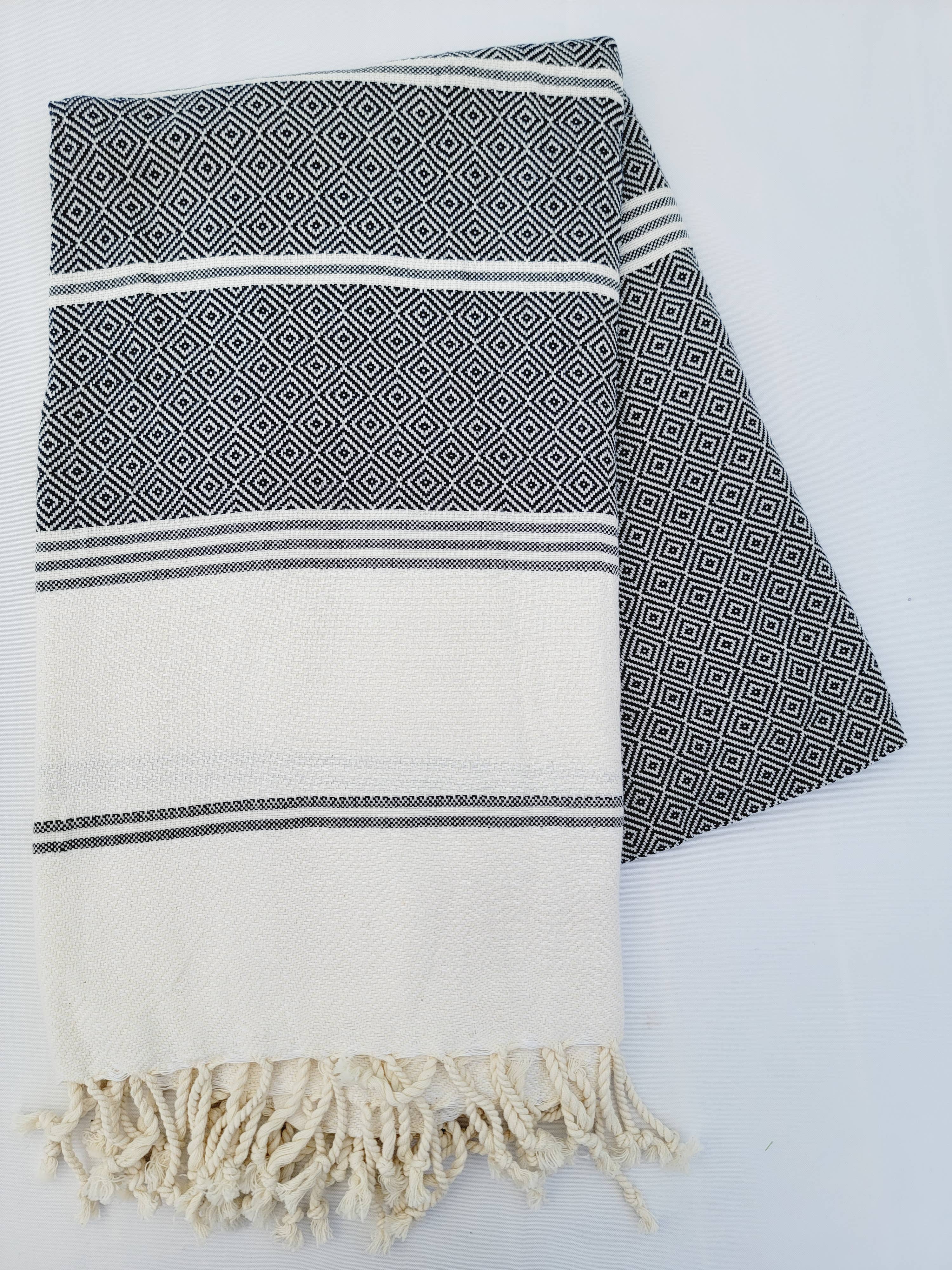 Throw Blanket, Farmhouse deco, Fall deco, Quick fold throw: Black