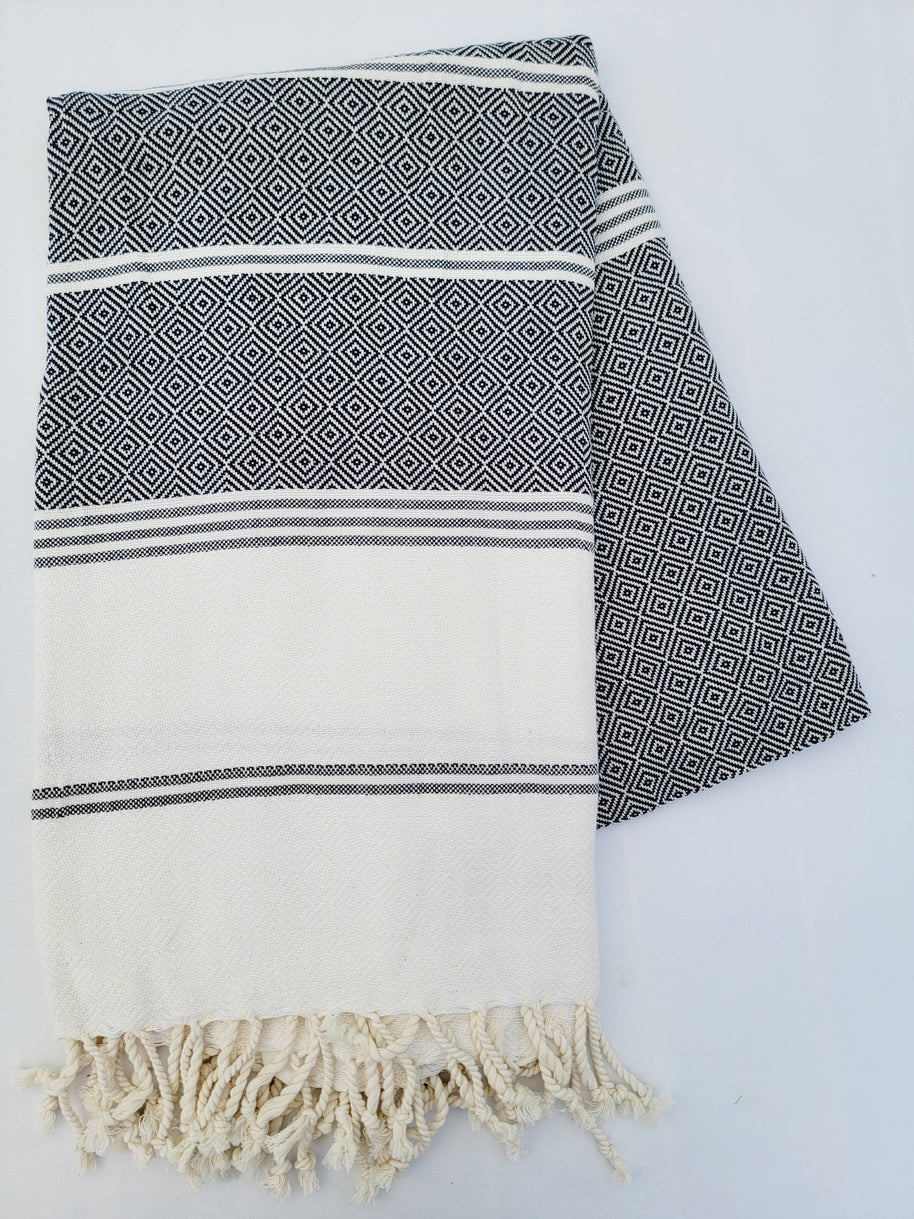 Throw Blanket, Farmhouse deco, Fall deco, Quick fold throw: Black