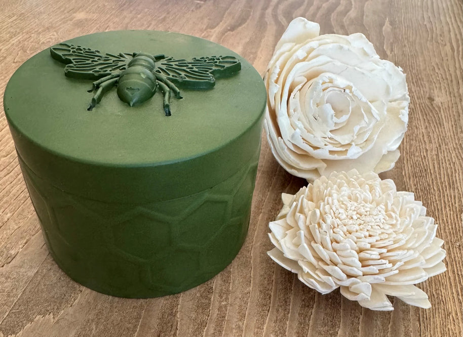 The Hive - Handcrafted Jesmonite Trinket Bowl with Lid