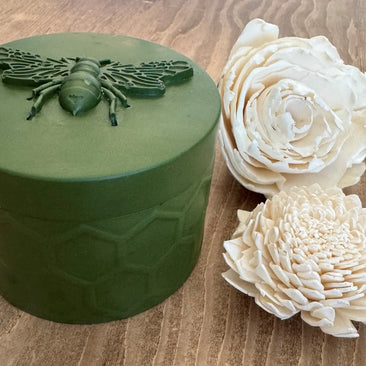 The Hive - Handcrafted Jesmonite Trinket Bowl with Lid