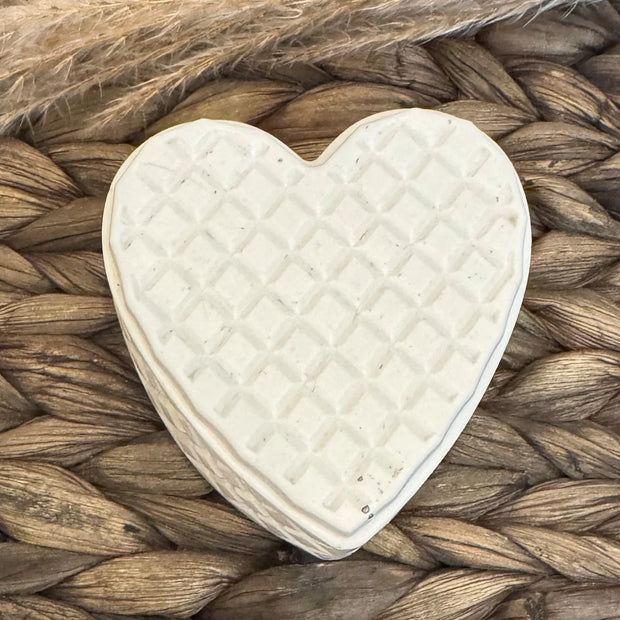 Handcrafted Jesmonite Heart Trinket Box in Linen or Graphite
