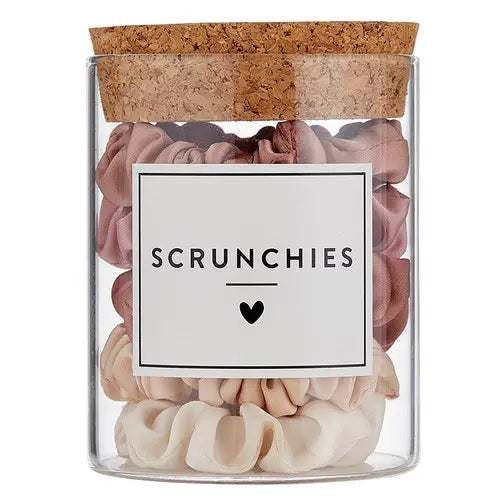 Satin Scrunchies Jar - Black , Blush Ombre or Ivory Ombre