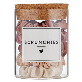 Satin Scrunchies Jar - Black , Blush Ombre or Ivory Ombre