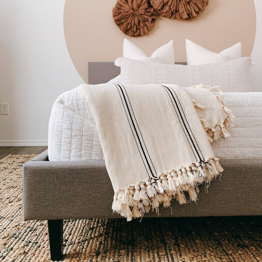 Sophie 100% Cotton Turkish Throw Blanket: Large Throw/ Queen
