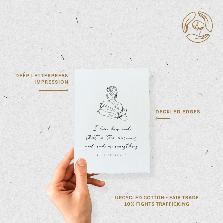 I love her, Fitzgerald Quote | Greeting Card