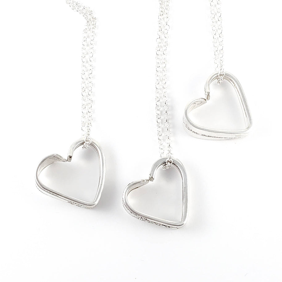 Handmade Upcycled Open Heart Spoon Necklaces