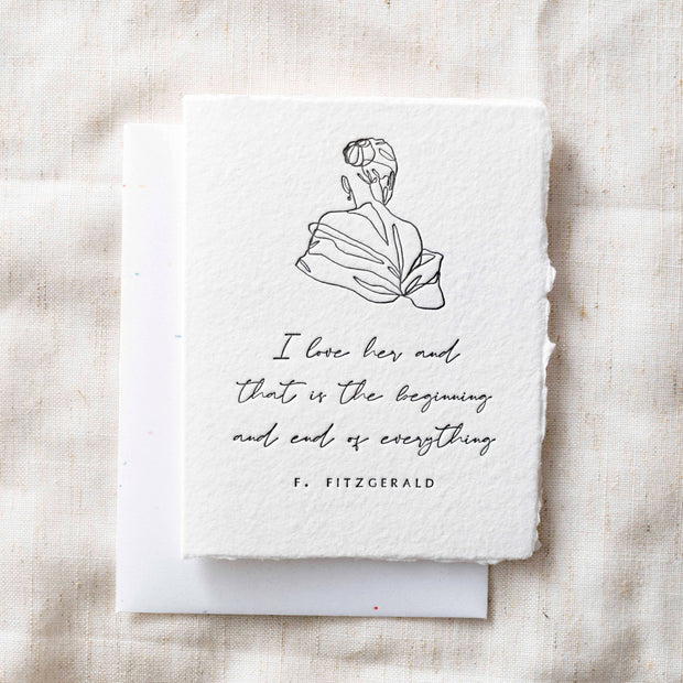 I love her, Fitzgerald Quote | Greeting Card