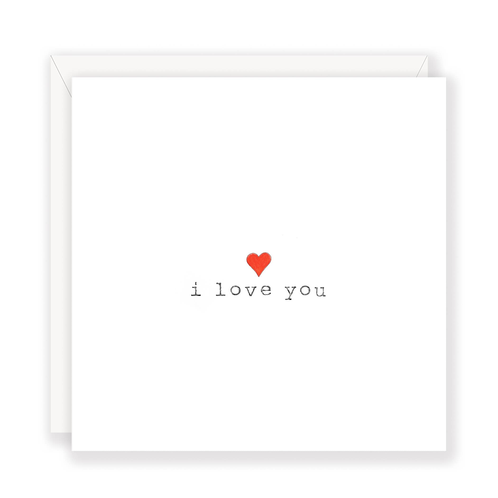 'I Love You' (with red heart) greeting card