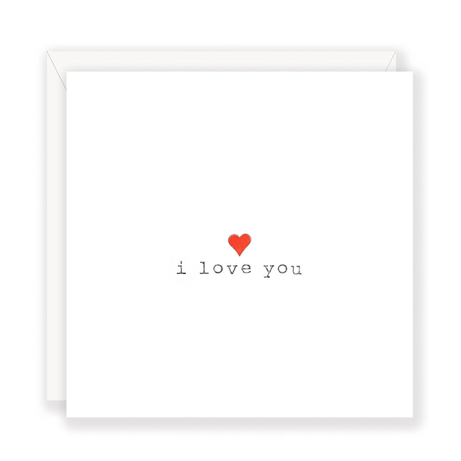 'I Love You' (with red heart) greeting card