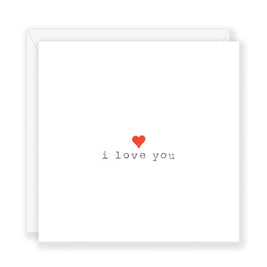 'I Love You' (with red heart) greeting card