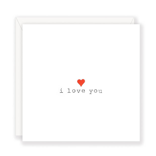 'I Love You' (with red heart) greeting card