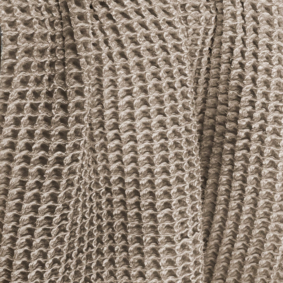 Waffle Blanket Throw: Off-White or Taupe