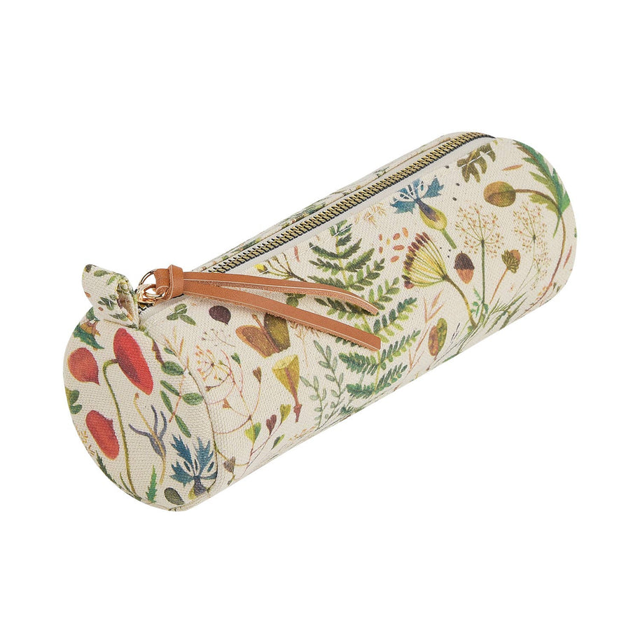 Round Versatile Pouch - Greens and Flowers