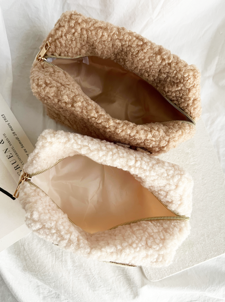 Teddy Bear Make Up Bag: Camel or Cream