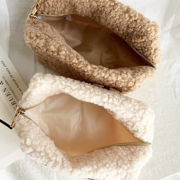 Teddy Bear Make Up Bag: Camel or Cream
