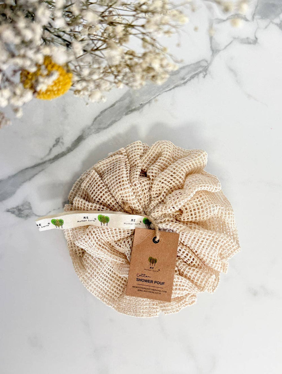 Reusable 100% Cotton Shower Pouf