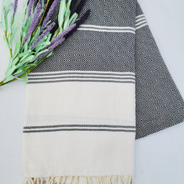 Throw Blanket, Farmhouse deco, Fall deco, Quick fold throw: Black